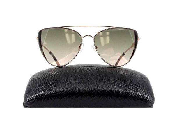 Oscar de la Renta  Gold Cat Eye Aviator Sunglasses Jordana