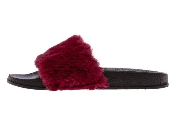 Bamboo Faux Fur Slides