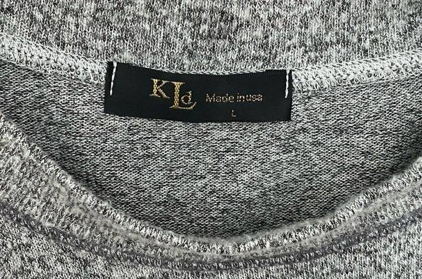 KLD Signature Boutique  Gray Crewneck Front Knot Long Sleeve Sweater Size Large