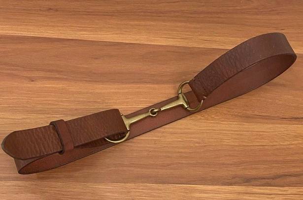 Ralph Lauren LAUREN  Brown Genuine Leather Horsebit Buckle Women's Belt M/L?