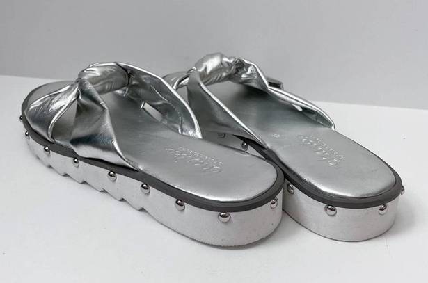 Charles by Charles David  Silver Sandals Studded Slip On Slides 6.5M