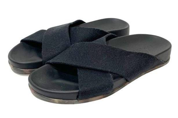 Rothy's Rothy’s Sandals Women’s 8.5 The Weekend Slide Black Crossover Straps NEW