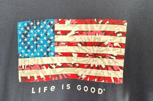 Life is Good  Women’s Large American Flag Crusher Graohic Tee