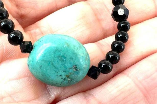 Onyx  and turquoise choker necklace