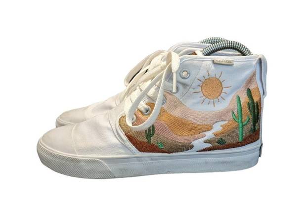 Daisy BANGS Desert  Embroidered High Top Sneakers White Womens 5.5 Shoes Lace Up