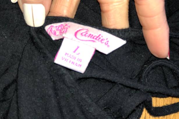 Candie's Black Short Sleeve Top Large 