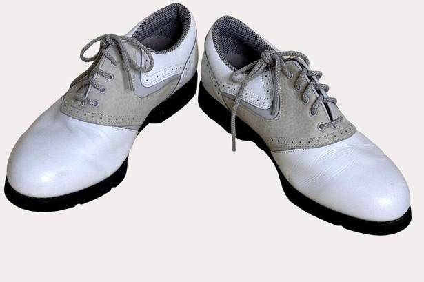 FootJoy  SoftJoys Terrains Womens Golf Shoes Cleats White Beige 8 M bv