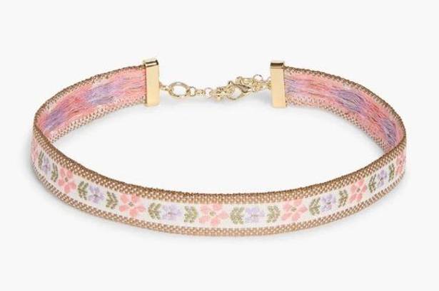 Hill House  Pink and Purple Floral Necklace Choker New!