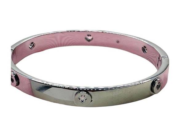 Kate Spade Brand New  Spot the Spade Studded Hinged Bangle Silver Tone