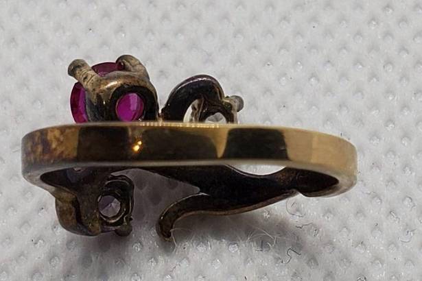 Ruby Gold Tone, Pink , & Purple Spinel Ring