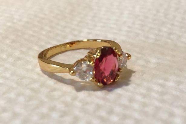 Ruby New Lab-Created  Gold Filled Ring Size 5