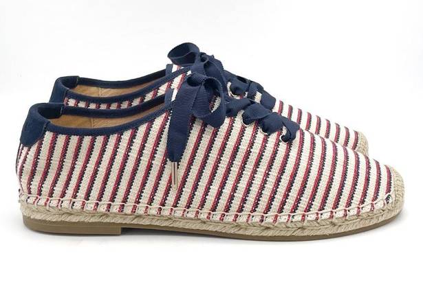 Joie NEW  Corston Espadrille Sneaker Navy Red Cream Gold Women’s 38.5 US 7.5-8