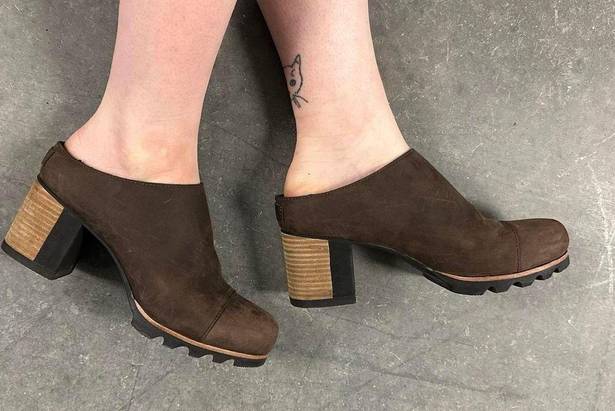 Sorel  Brown Addington Mules Slip On Clogs