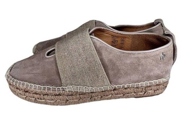 Rag and Bone  Womens Nina Tan Smoke Suede Slip-On Platform Espadrilles Sz 9.5/39.5