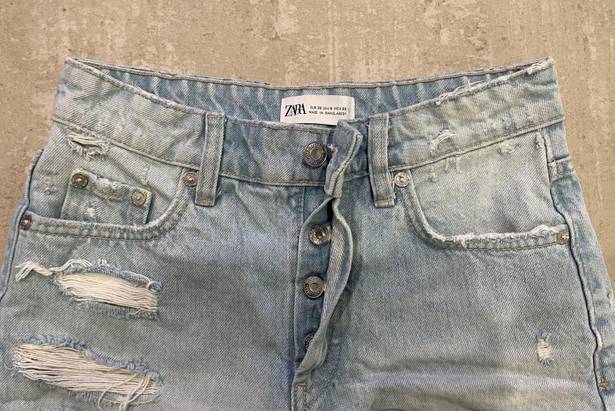 ZARA Distressed Denim Shorts