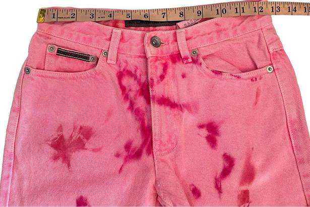 DKNY Vintage  High Waisted Mom Jeans Tie Dye Acid Wash Pink Jeans size 2