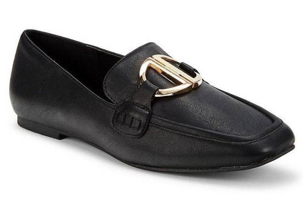 DKNY  Black Faux Leather Fern Loafers in Size 6.5