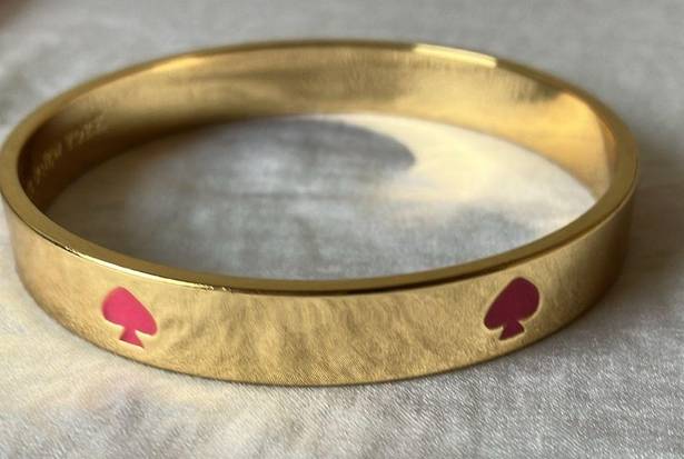 Kate Spade : Pink & Gold tone “Spot the Spade” bangle/bracelet- 6 pink spades