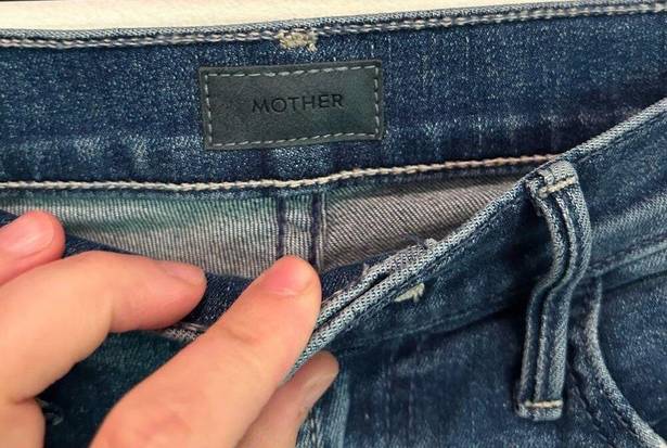 Mother The Hustler Ankle Fray Jeans Blue Size 26