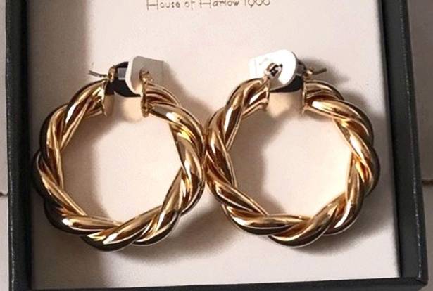 House of Harlow  1960 | TWISTED BRAIDED HOOP EARRINGS