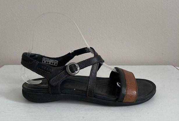 Keen  Womens Criss Cross Leather Sandals Black Brown Size 6 Adjustable Strap