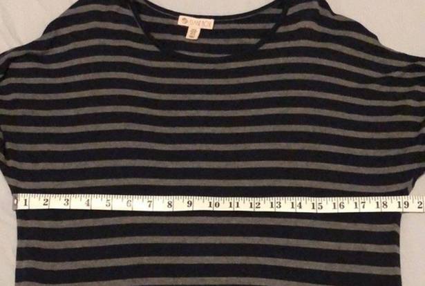 Eliane Rose  Navy and Gray Striped Short Sleeve Dress Size Small