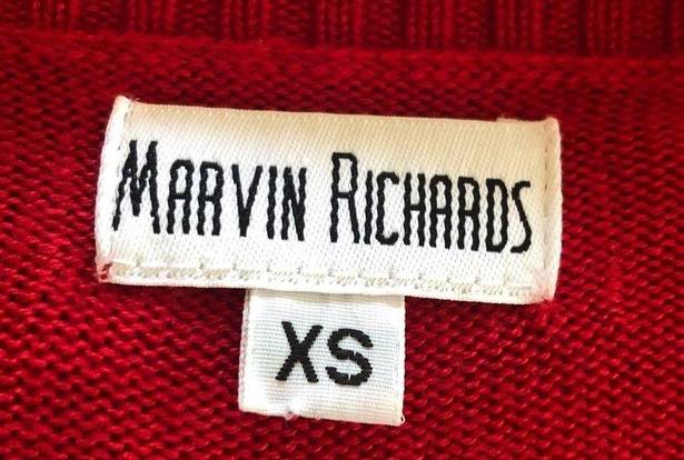 Marvin Richards  Faux Wool Red Ruffle Sweater Dress