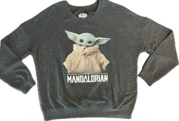 Star Wars  The Mandalorian Grogu Oversized Women’s Sweatshirt, Dark Grey, Size L