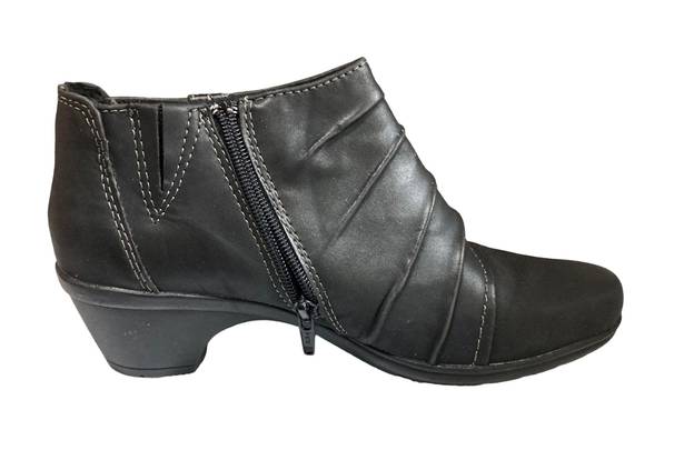 Earth Origins Rosa Black Ankle Boots Booties Womans Size 9