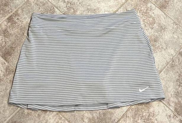 Nike Dri Fit Precision Print Striped Skort Gray Large Athletic Stretch PGA