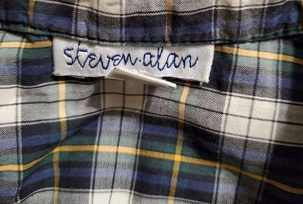 Steven Alan  Blue, Green, White, & Yellow Plaid Button Down Dress & Belt (M)