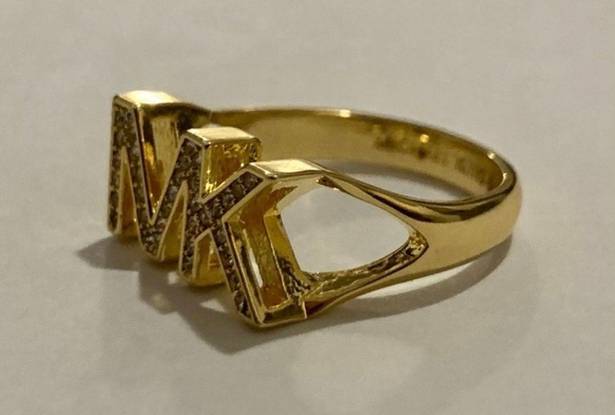 Michael Kors Gold-Tone Logo Ring Size 8