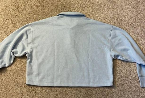 DKNY Women’s  Sport light blue‎ cozy cropped collared sweatshirt size large