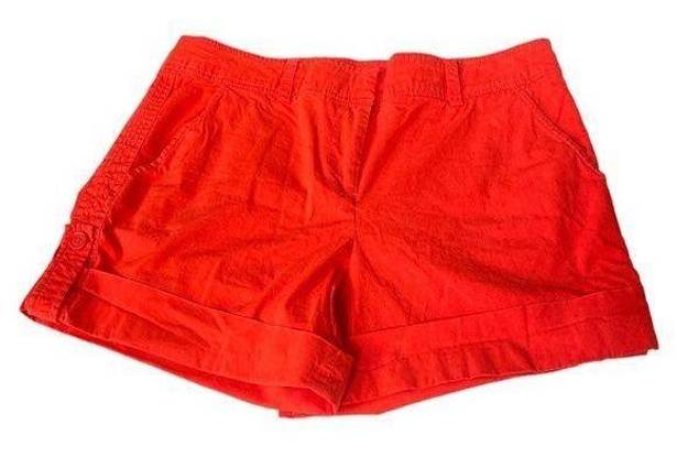 Kenneth Cole  High Rise Cuffed Shorts Orange Size 4