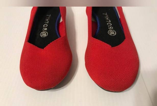 Rothy's Rothy’s red round toe flat shoes women size 8.5 W