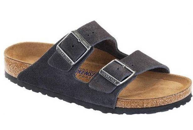 Birkenstock  Arizona Suede with Soft Footbed in Dark Gray