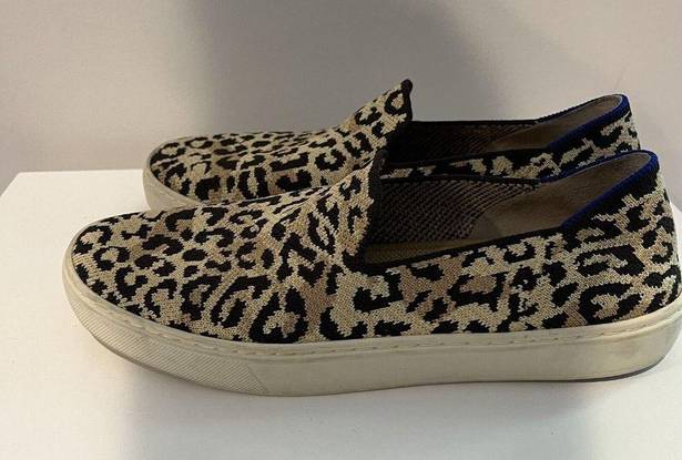 Rothy's  The Original Slip On Sneaker in Desert Cat Leopard Cheetah Print Size 8