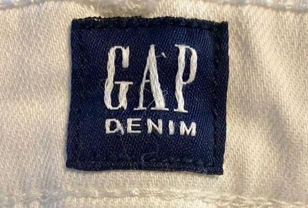 Gap  Women Jeans White 28 Cropped Straight Leg Summer Denim Pants Mid Rise Light