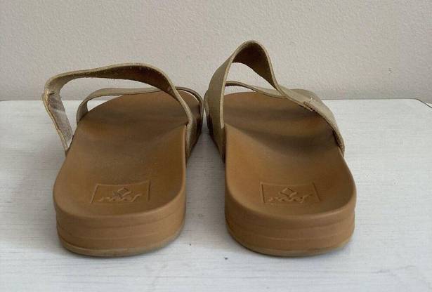 REEF  Womens Cushion Vista Gold Lightweight Slide Sandals Size 9 Slip On Comfort