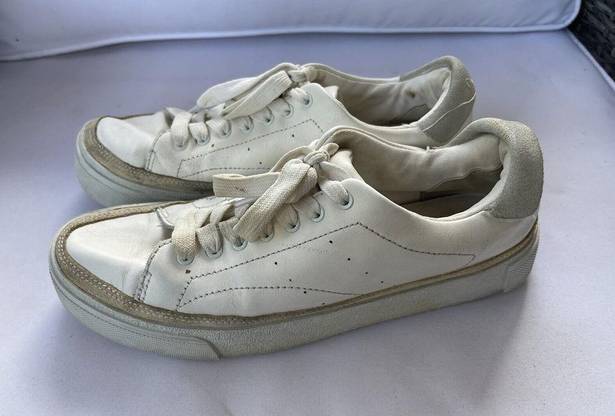 ALL SAINTS White Trainers Shoe Leather Shoe Platform Size 7 Sneaker