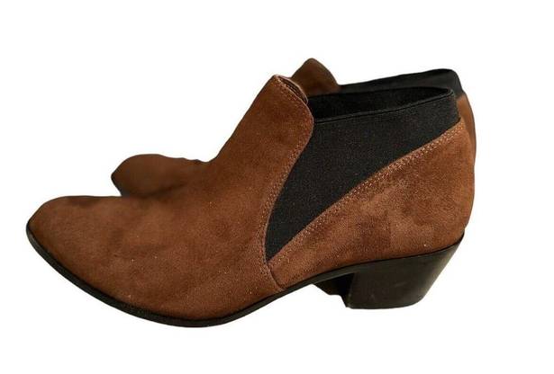 Via Spiga  Brown Suede w/ Black Elastic Booties Size 8.5 M