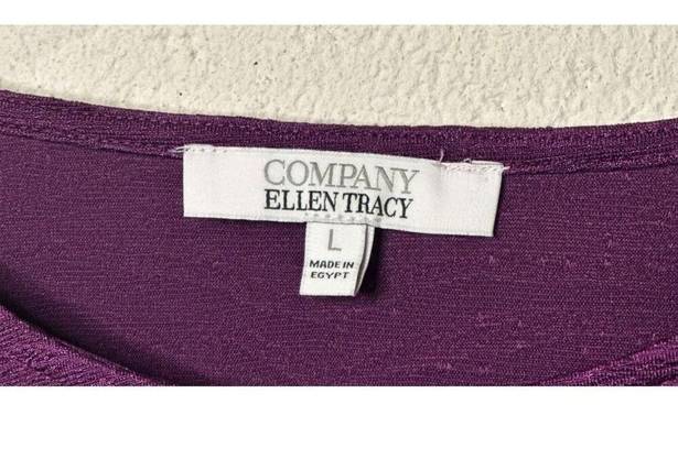 Krass&co  Ellen Tracy Purple Flowy 3/4 Sleeve Scoop Neck Ladies Blouse SZ Large