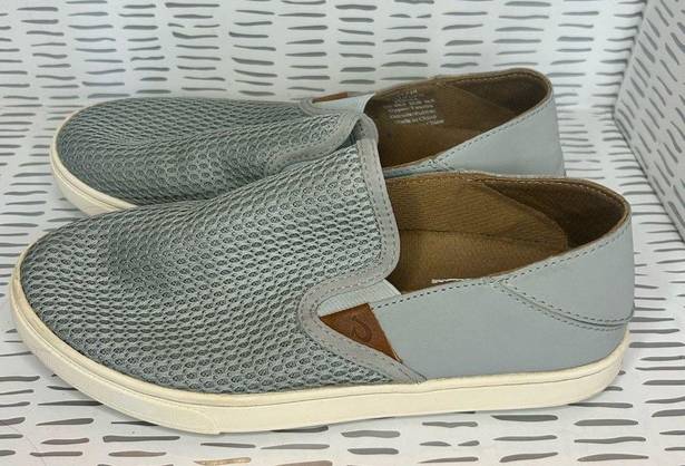 Olukai  Pehuea Slip On Shoes Gray Comfort Sneakers Loafer Folding Heel women 6.5