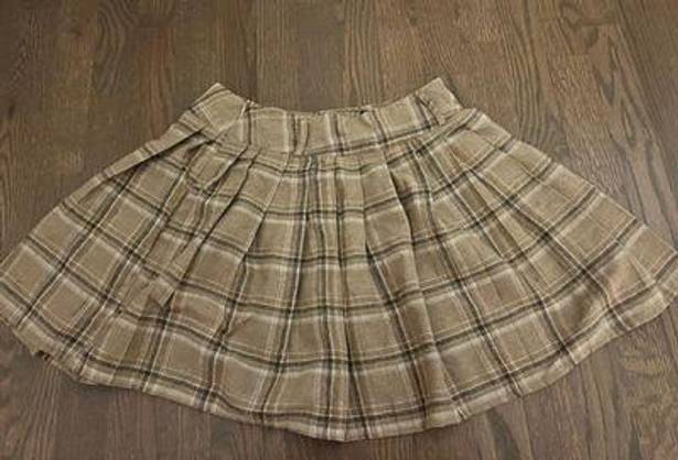 Plaid Pleated Skirt Brown