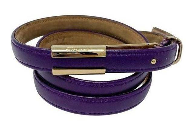 Salvatore Ferragamo  Purple Leather Slide & Post Belt size 95cm Large L/XL