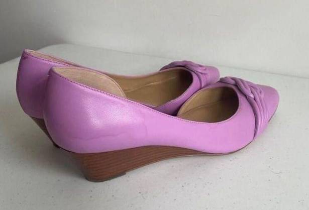 Talbots Women's  Purple Lavender Leather Wedges Size 9.5M EUC