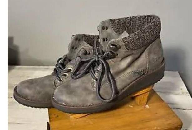 blowfish  Malibu Boots 6.5 Ankle Womens Gray euc 4 Earth 2105