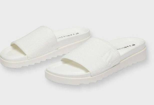 Fabletics  White Pool Slides Sandals New In Box