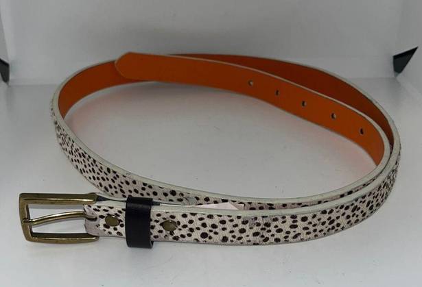 Gap  Genuine Leather Calf Hair Brown & White Belt Animal Print Women’s Size M