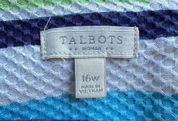 Talbots  Striped Sheath Pockets Sleeveless Knee Length Dress Textured Size 16W